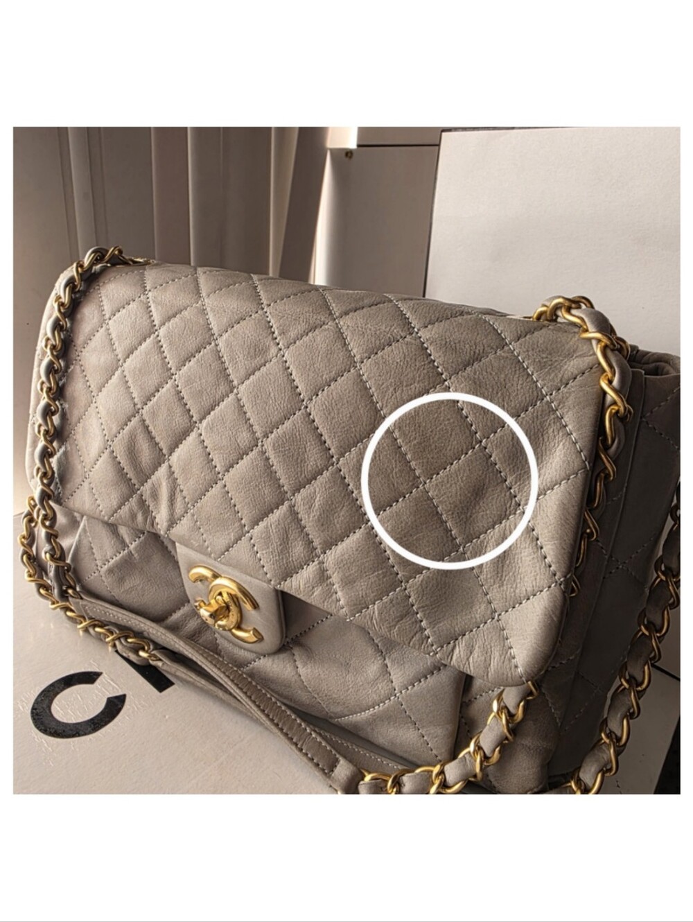 Authentic Chanel Heather Grey Iridescent 'Chic Quilt Bag' Flap - Picture 4 of 14